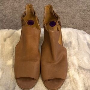 Lucky Brand Brown Open-Toe Mules